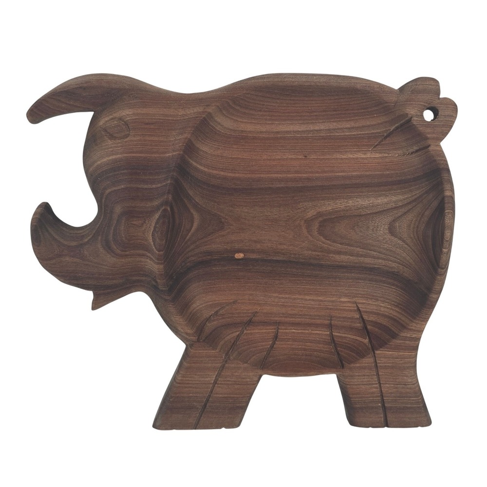 Unique Pig Shaped Wooden‎ Serving Dish Platter Tray Decor